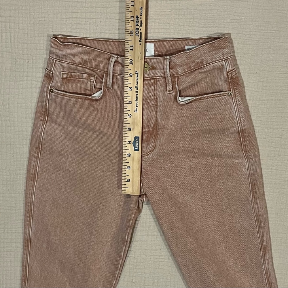 Frame Le Sylvie Super High Rise Jeans Slender Straight Ankle Size 25 Sand - Picture 12 of 14